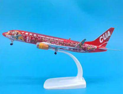 20CM CHINA UNITED CUA BOEING 737-800 Passenger Airplane Diecast Aircraft Model