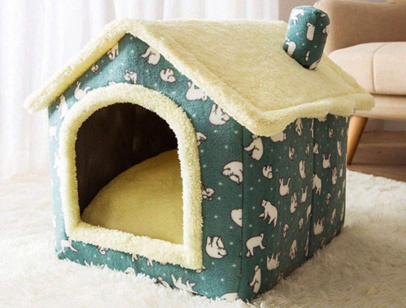 Sleep Kennel Pet Nest Warm Removable Cave Bed