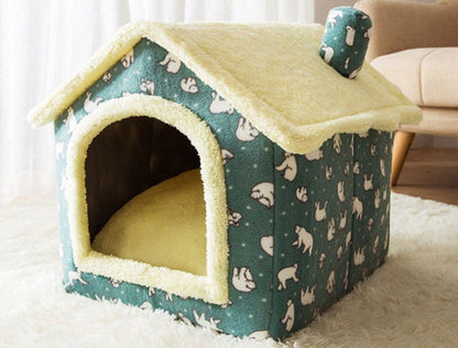 Sleep Kennel Pet Nest Warm Removable Cave Bed