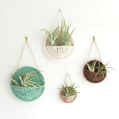Air Plant Holder Cotton Hand Weaving Multicolor Macrame Bohemian Planter 10-15cm