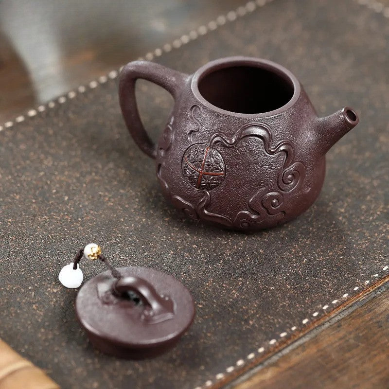 320ml Yixing Purple Clay Handmade Jin Lion Tea Pot Tea Kettle Chinese Teaware