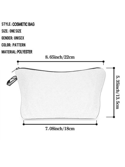 Double Sided Printed Cosmetic Organizer Bag Storage Practical Makeup Bag Handbag