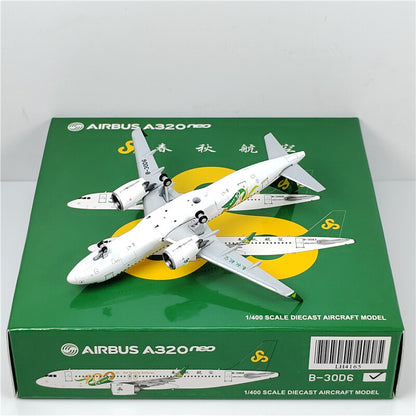 1:400 JC Wings SPRING AIRLINES AIRBUS A320neo Airplane Diecast Aircraft Model