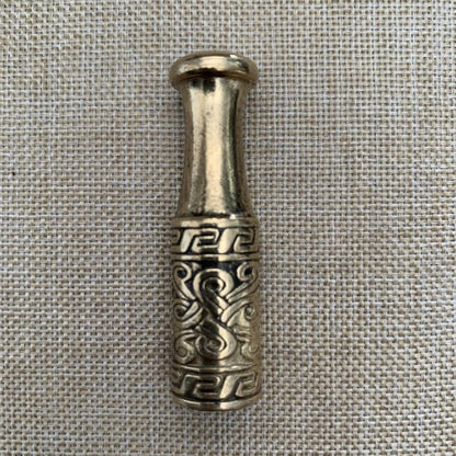 Vintage Brass Engraved Tobacco Pipe Mouthpiece | Handmade Smoking Accessory
