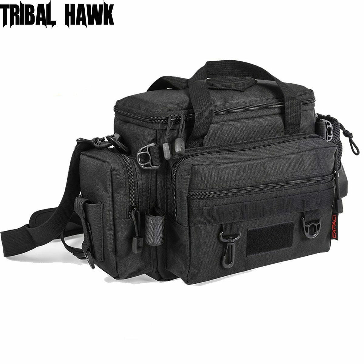 Multifunctional Fishing Tackle Shoulder Bag Hiking Waist Pack with Bottle Pouch