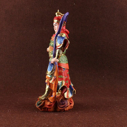10.2"in Small Resin Buddha Statues Seiko Painting Weituo Bodhisattva Kalan