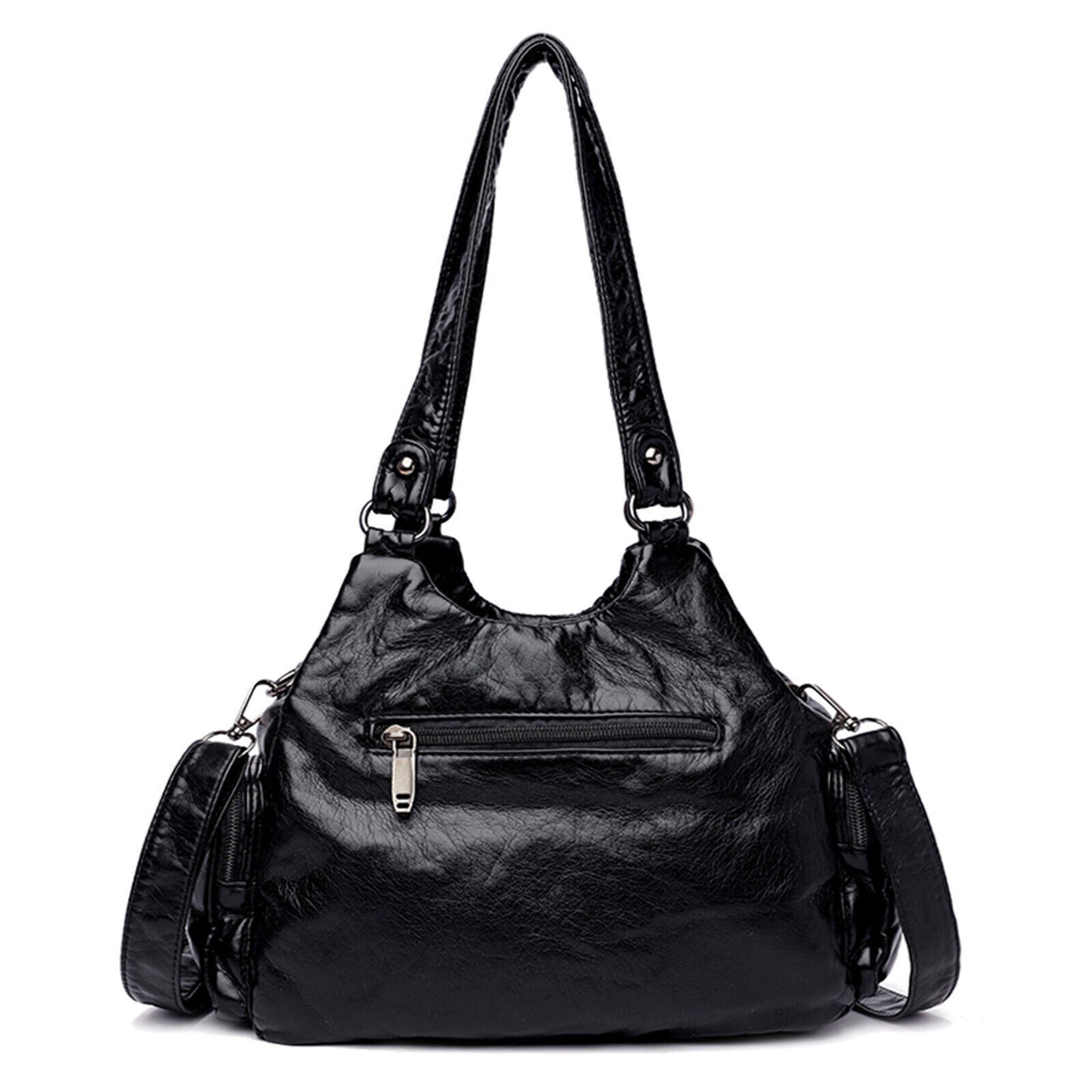 Vintage PU Leather Women Handbag Soft Crossbody Shoulder Bag Tote Double Handles