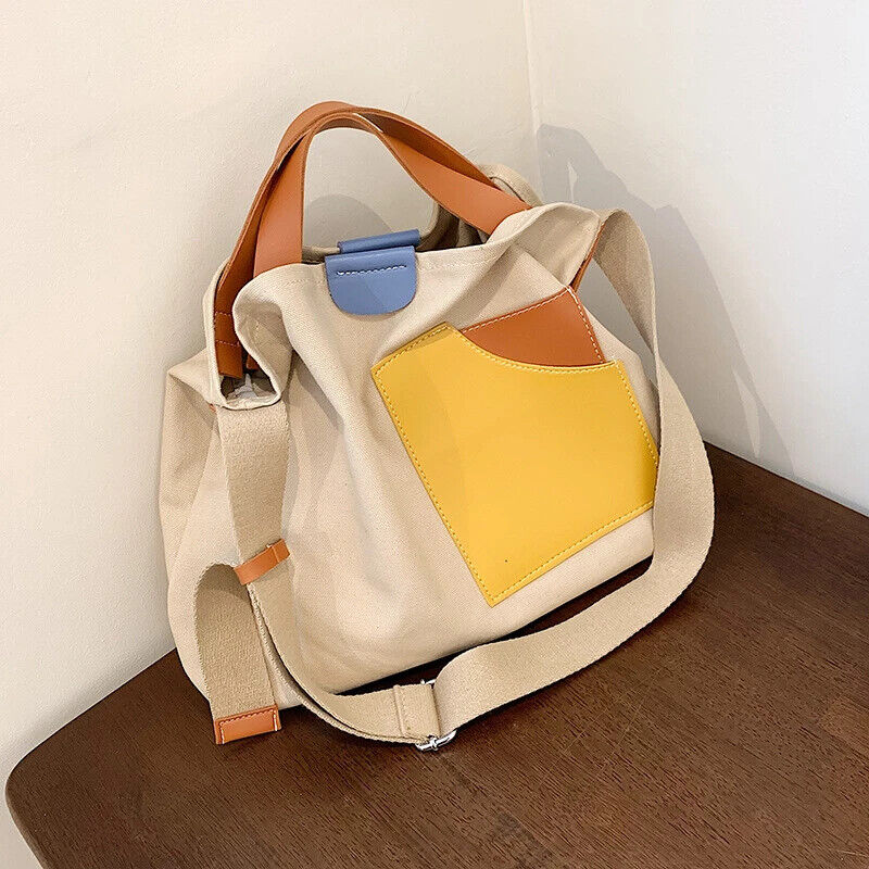 Canvas Tote Bags Women Bucket Travel Bag Simple Girl's Shopper Shoulder Totes