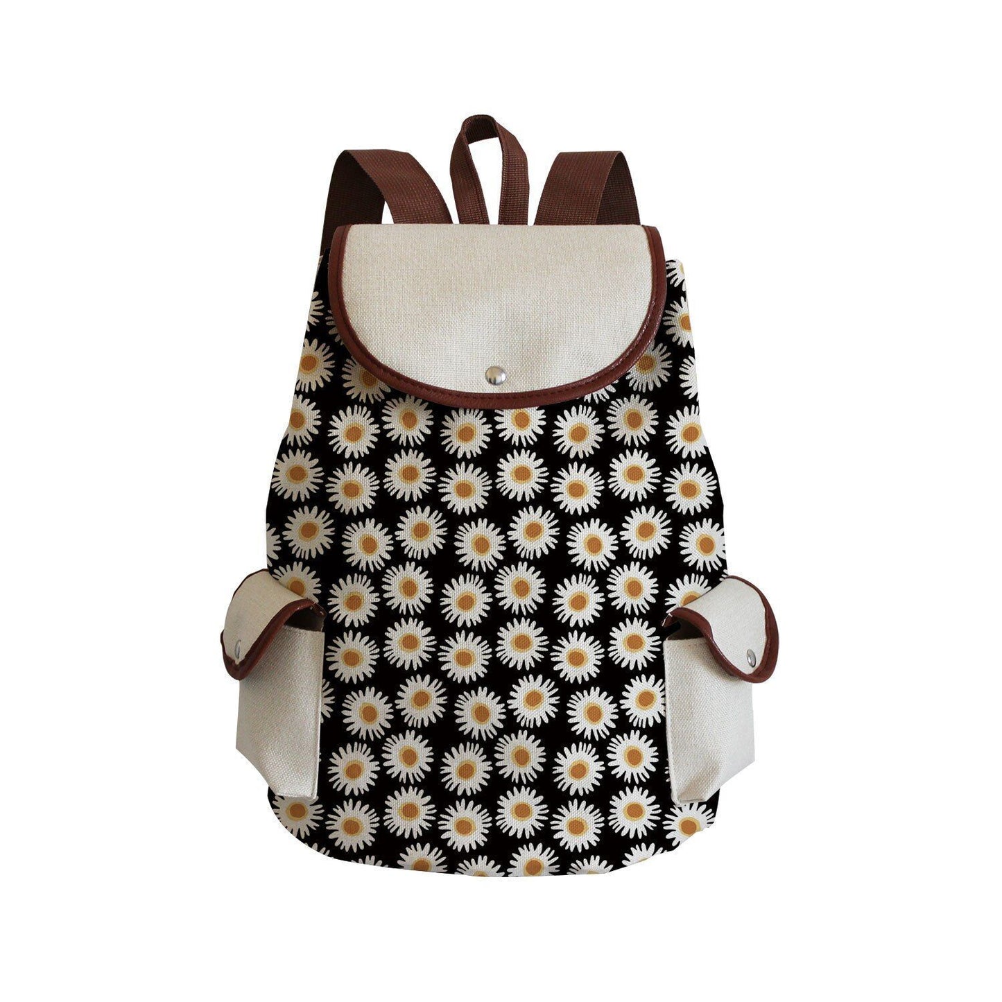 Vintage Drawstring Backpacks Large Practical Portable Linen Shoulders Bags 1 PC