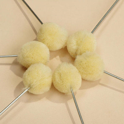 New 50pcs/Set Leather Tool Wool Daubers Ball Brush Leather Dye Tool Metal Handle