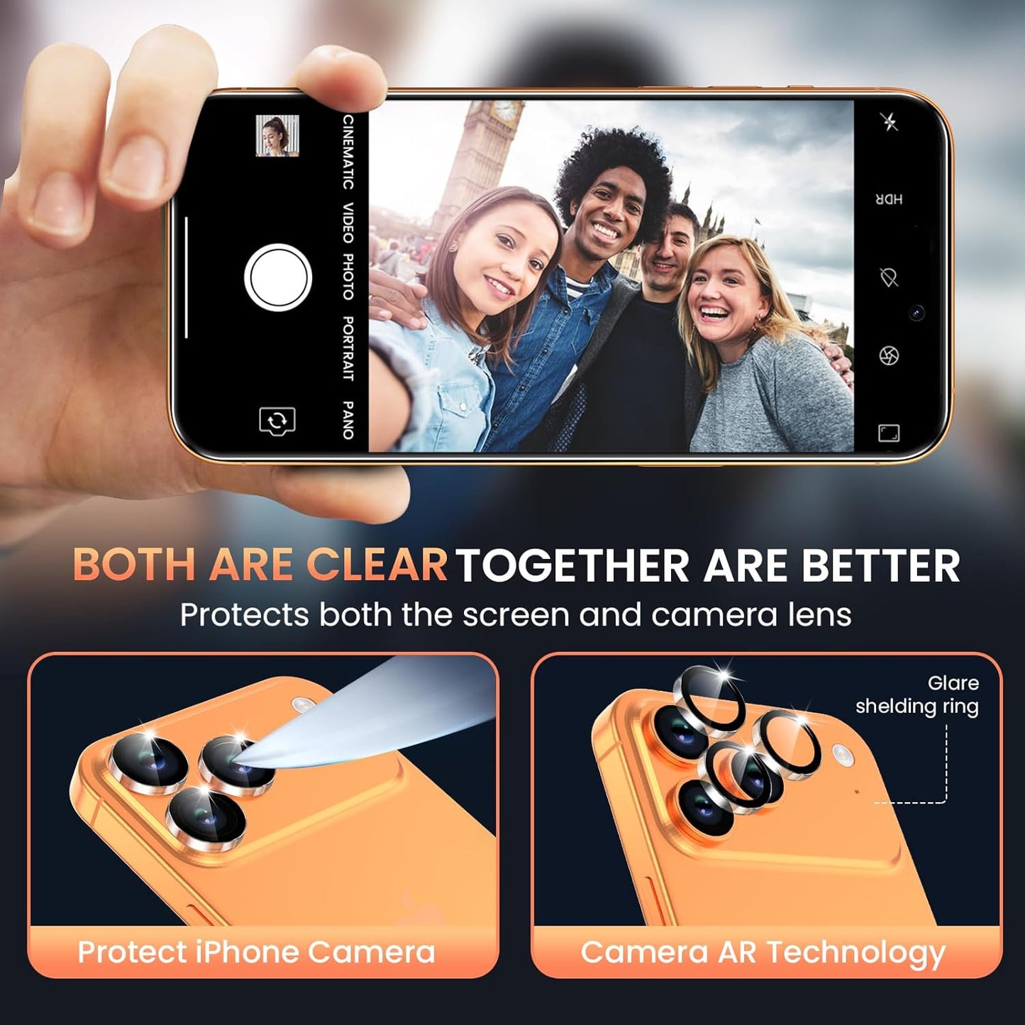 Compatible for 3 Pack Iphone 17 Pro Max Screen Protector with 1 Set Camera Lens