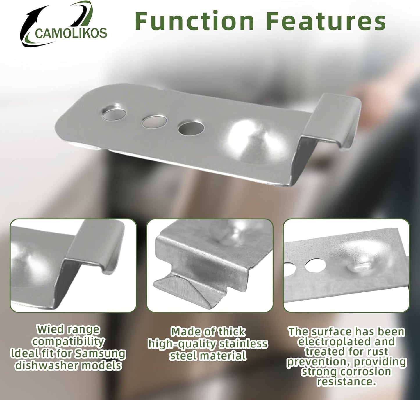 2Pc DD98-01051C Dishwasher Installation Bracket Kit Compatible with Samsung