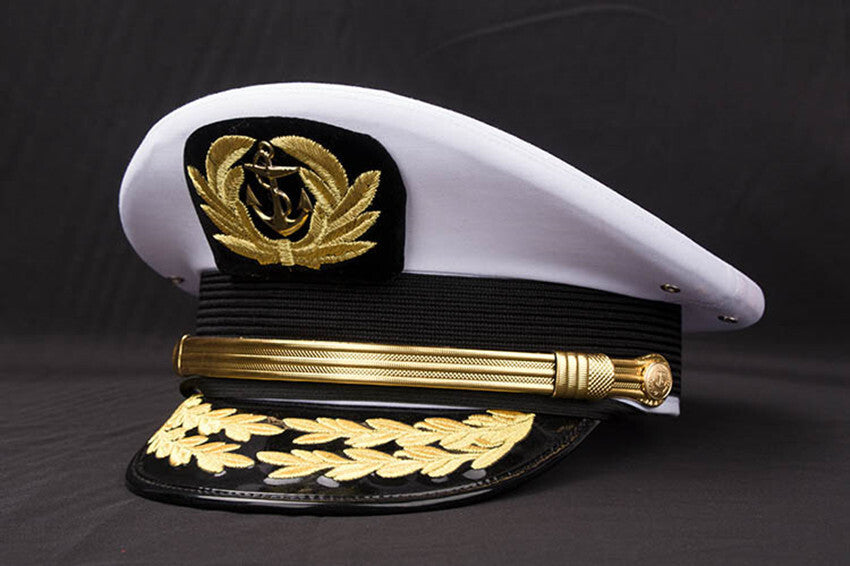 Navy Captain Hat Sailor Gorros White Officer Cap Seaman Yacht Boat Ship Navy