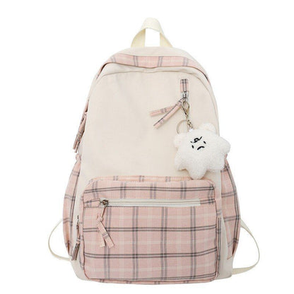 Cute Travel School Bag Fashion Book Backpack Trendy College Cool Plaid Bag Pack