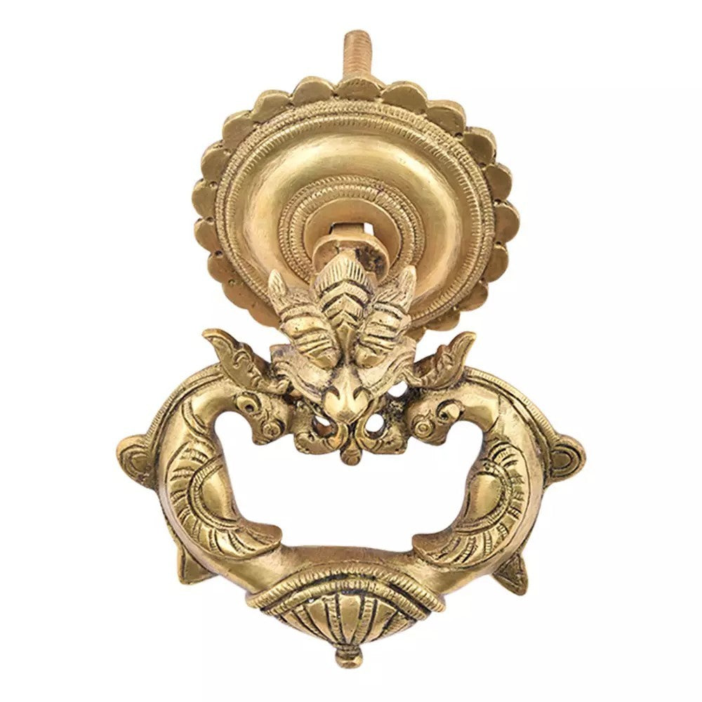 Antique Look Brass Dragon Head Design Door Knocker Ring