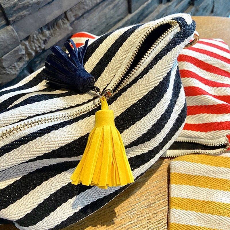 Makeup Bag Cosmetic Case Striped Storage Cases Toiletry Organizer Travel Purse