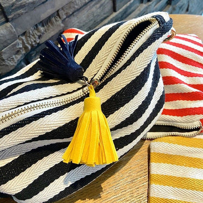 Makeup Bag Cosmetic Case Striped Storage Cases Toiletry Organizer Travel Purse
