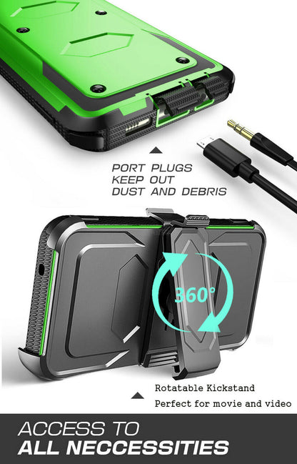 Case For Samsung Galaxy J7 2017 Clip Belt Stand Cover / Tempered Glass Protector