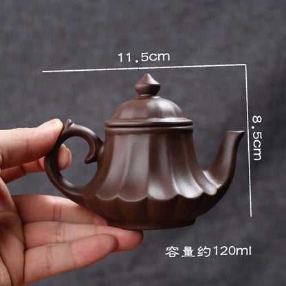 Handcarved Purple Clay Teapot 120Cc Combined with Diamond Teapot