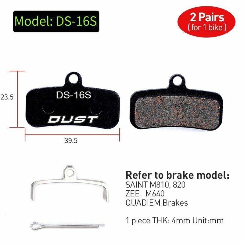 Bicycle Disc Brake Pad 2 pairs (4 pcs) Bike Hydraulic Semi-Metallic Cycling SRAM