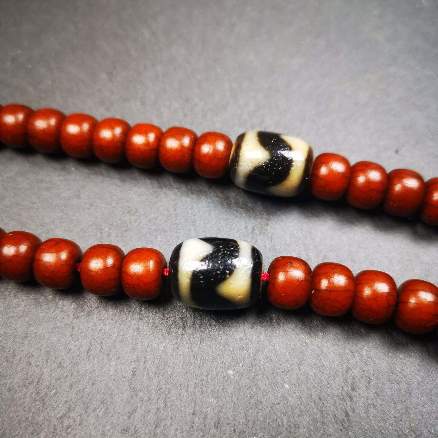 Tibetan Tiger Tooth Dzi Marker Beads for Mala Necklace Accessories