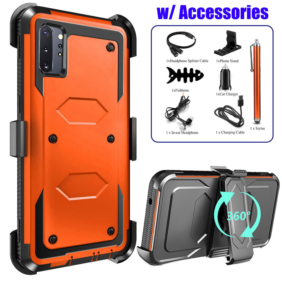 For Samsung Galaxy Note10+ Heavy Duty Clip Holder Case Cover, / Accessory