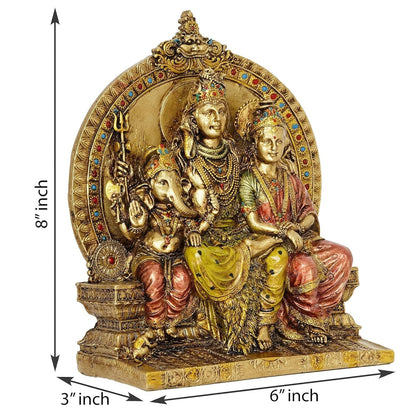 Hindu God Lord Shiva Parvati Shiv Parivar With Ganesh Statue Idol Figurine