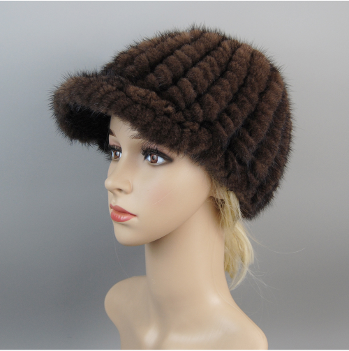 Hot Sale Luxury Women Real Mink Fur Hat Cap New Snow Unisex Mink Fur Beret Hats