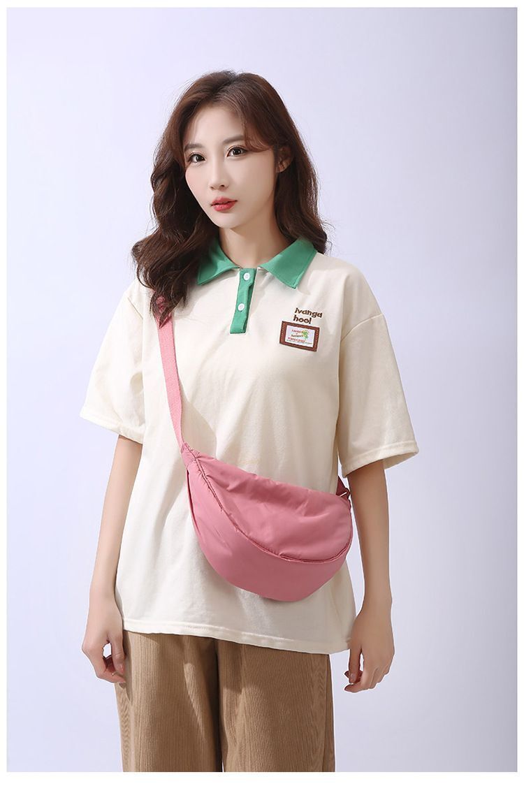 Simple Nylon Hobos Shoulder Bag Padded Messenger Small Purse Handbags 30*15*9CM