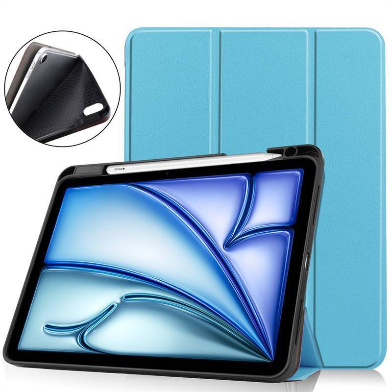 For 2025 iPad Air11 Slim Tri-Fold Folio Case 8-color protective cover PU case