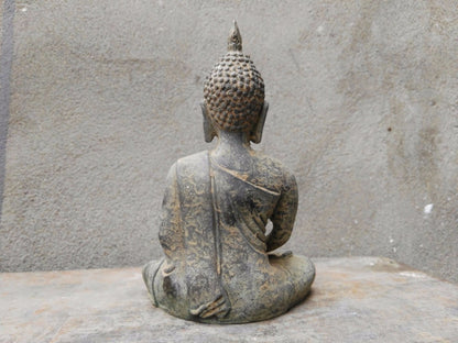 6.4" Tibet Buddhism Fane Joss Bronze Sakyamuni Shakyamuni Amitabha Buddha Statue