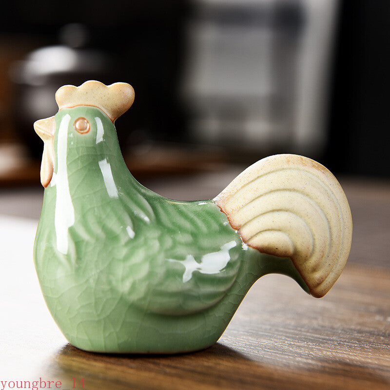 Creative Ceramic Animal Zodiac Jewelry Cute Tea Pet Desktop Decoration Tea Set