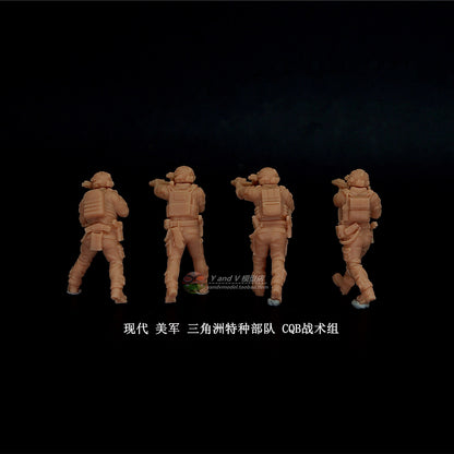 1/72 1/64 1/87 U.S. Army Delta Force CQB Tactical Team 4-Persons Unpainted Model