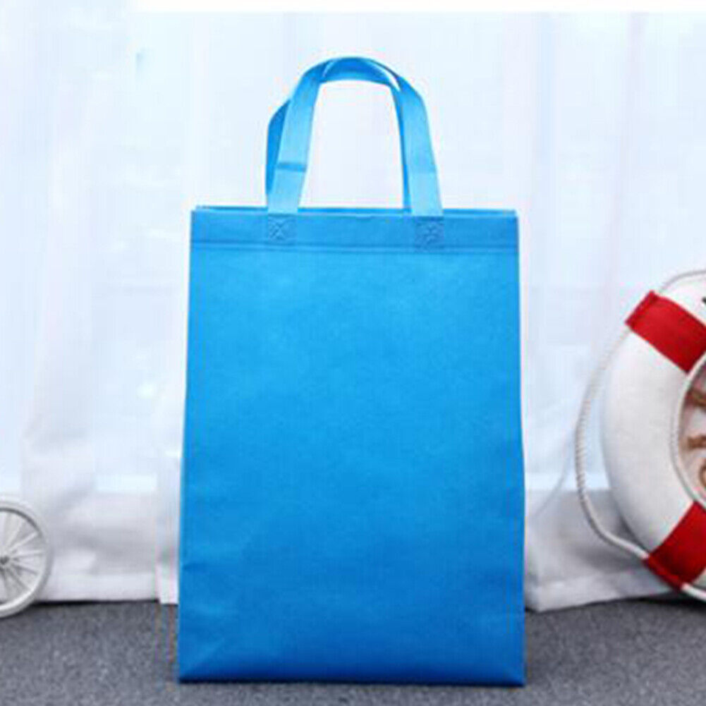 Solid Color Reusable Shopping Bags Large Folding Totes Convenient Grocery Bags