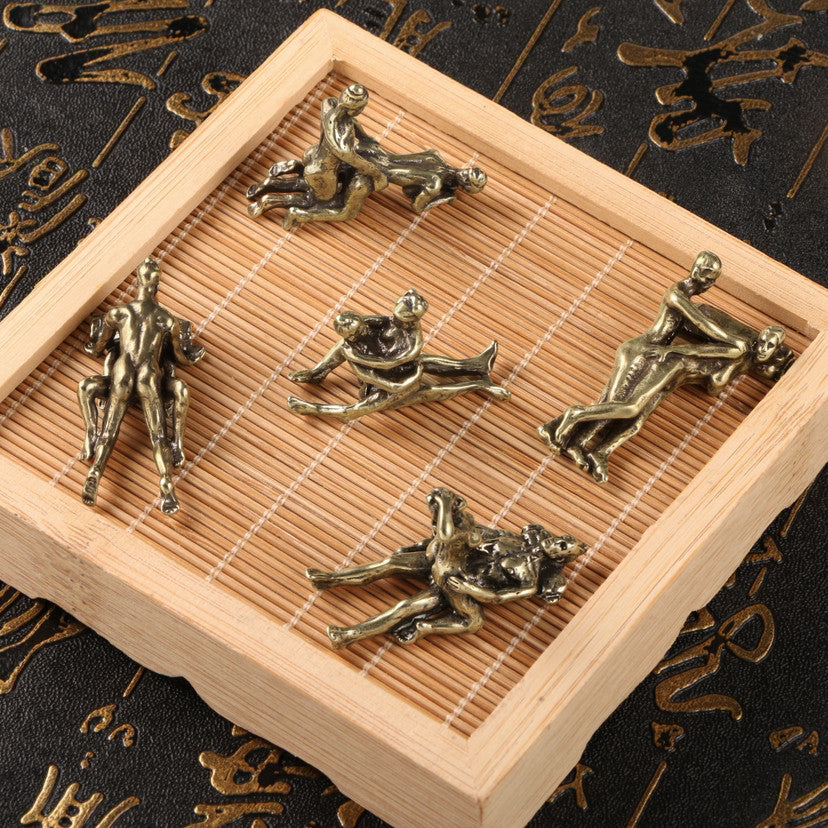 5pc Solid Brass Men Women Sexy Small Statue Decoration Bronze Gift Collection