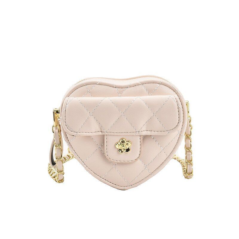 Synthetic Leather Chain Crossbody Bags Heart Shape Handbag Summer Shoulder Purse