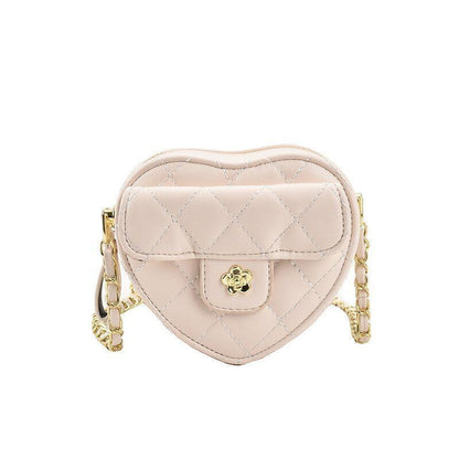 Synthetic Leather Chain Crossbody Bags Heart Shape Handbag Summer Shoulder Purse