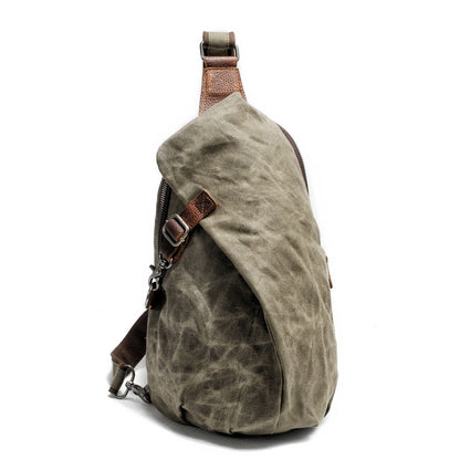 Waxed Canvas Sling Bag One Strap Backpack Rucksack Chest Pack Single Strap