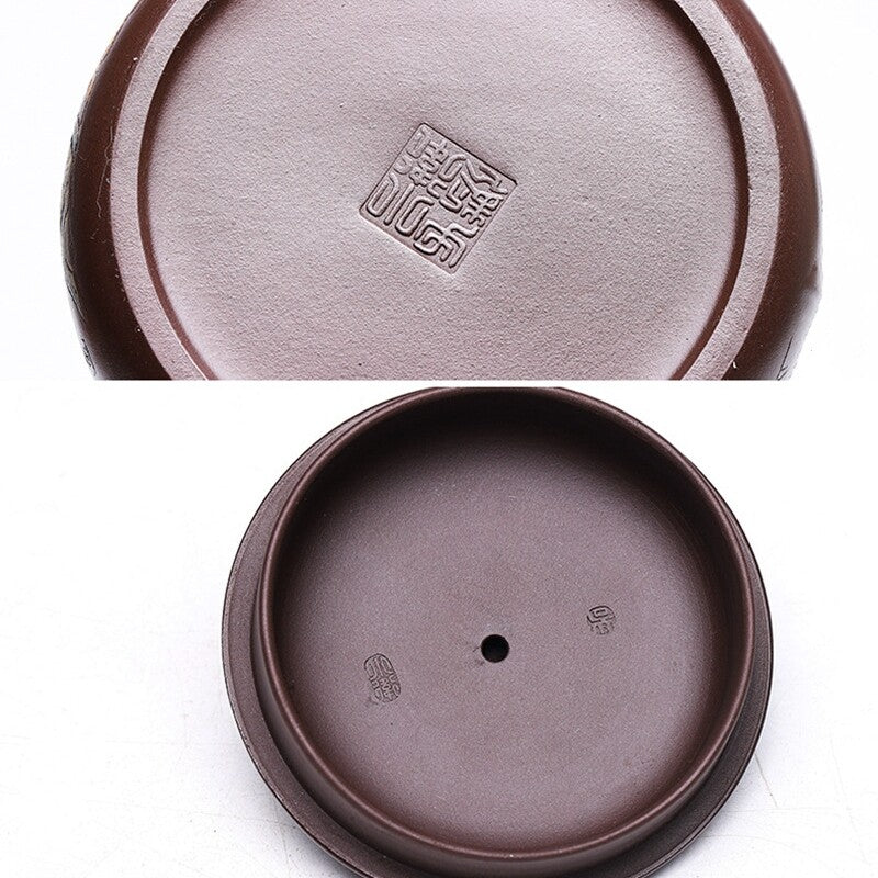 Original Ore Yixing Zisha Purple Clay Tea Pot Marked 9 Infuser Holes Handmade