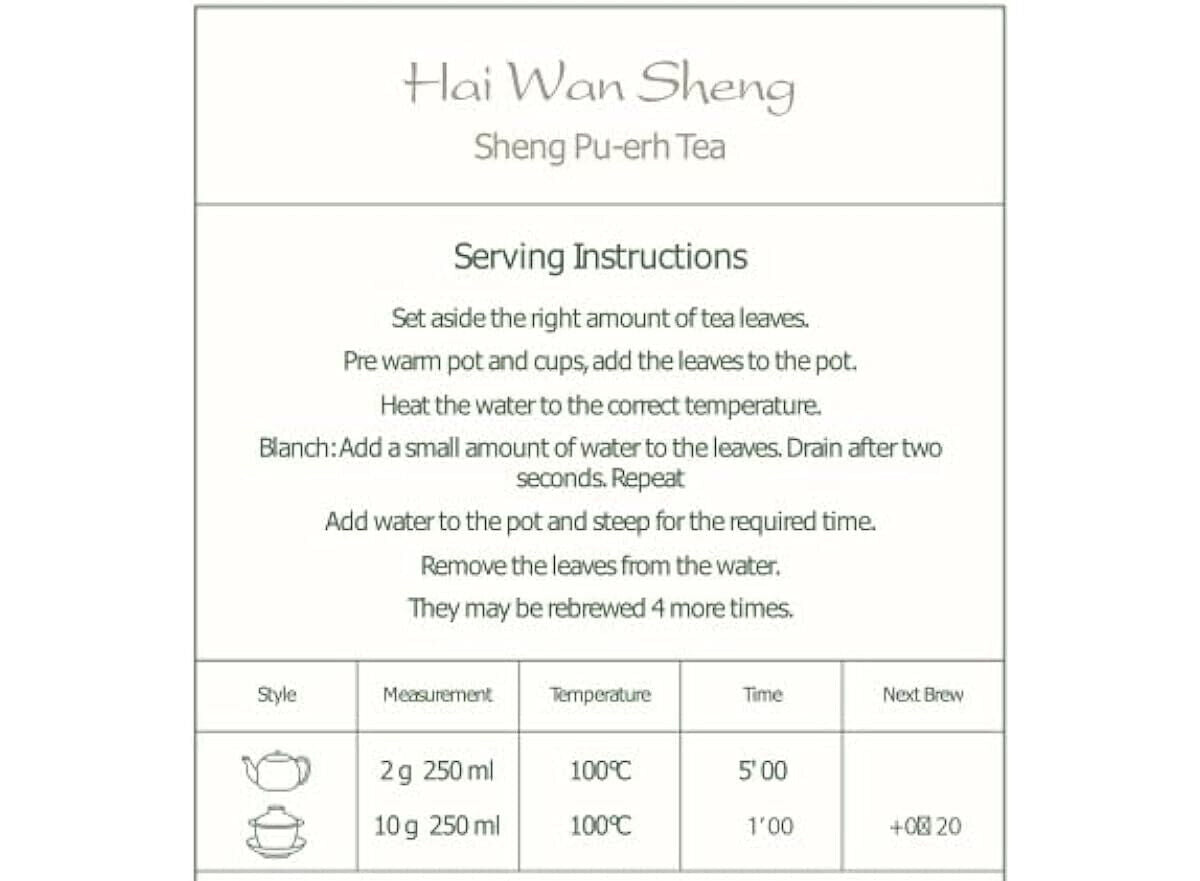 Hai Wan Lao Tong Zhi 7548 - 2007 Sheng Pu-erh Tea - 357g
