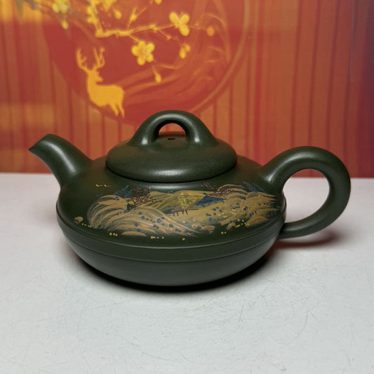 Vintage China Yixing Purple Clay Teapot Zisha Ceremony Painted Exquisite Teaware