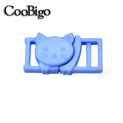 Cat Head Plastic Side Release Buckle Clips Outdoor Backpack Pet Collar 12pcs