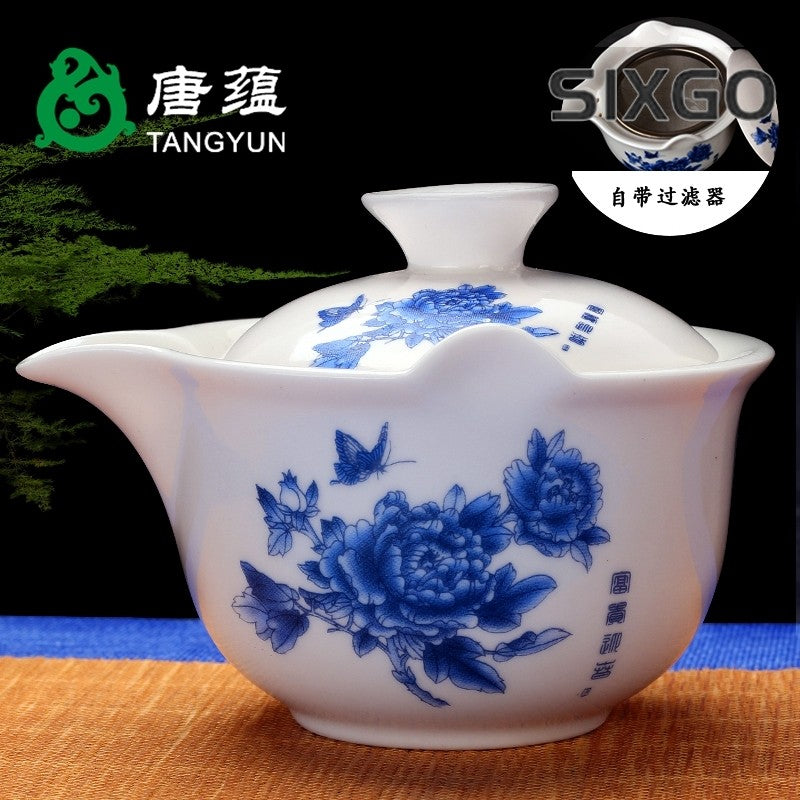 Anti Scald Lid Bowl, Tea Cup, Large Ceramic Tea Cup, Hand-held Teapot