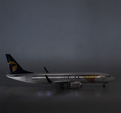 47CM MONGOLIAN AIRLINES BOEING 737 Plane Led Sound-controlled Light Resin Model
