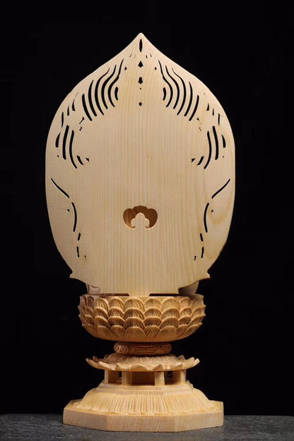 Chinese Juniper Wood Sakyamuni Buddhism Ru-laistatue桧木.座莲阿弥陀佛
