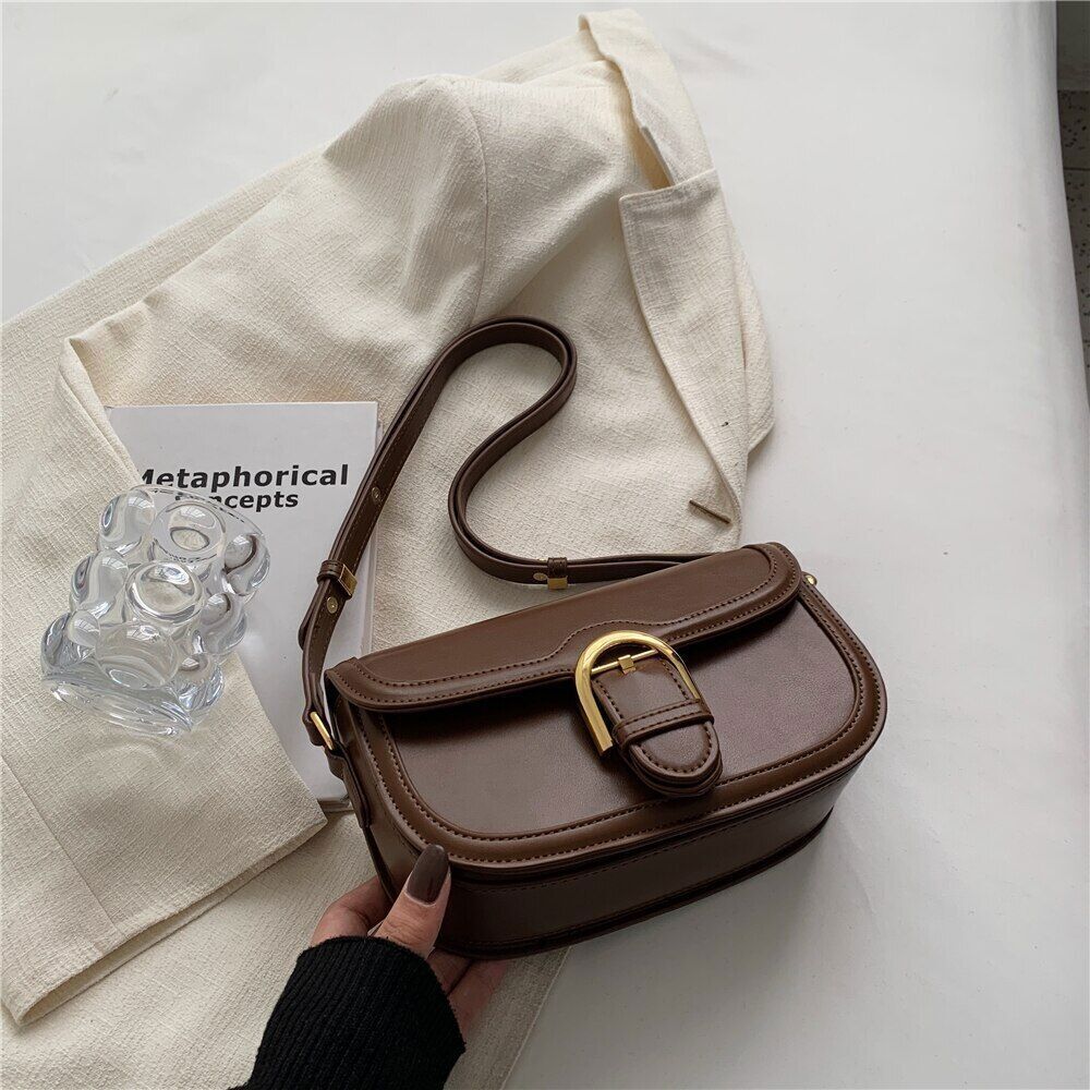 Saddle Shoulder Bags Women Crossbody Bag PU Leather Ladies Handbag