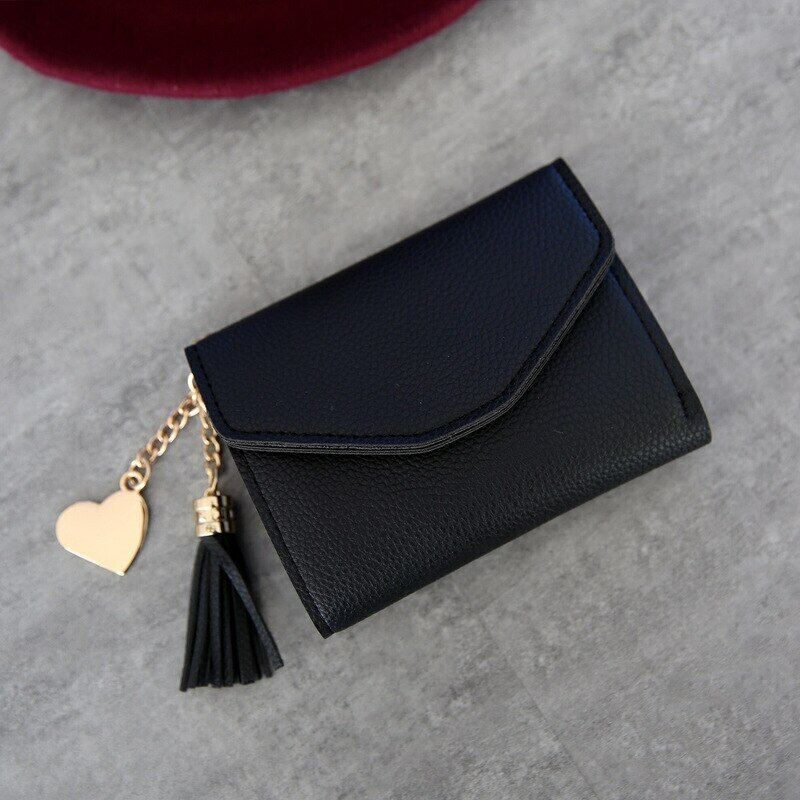 Women Wallet Clamps Purse Cash Clip Billfold Female Card Lady PU Leather Handbag