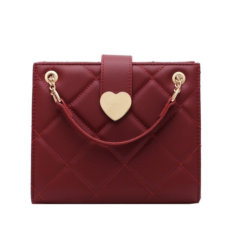 Crossbody Bags Synthetic Leather Shoulder Messenger Bag Chain Purse 19*9*22 CM