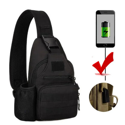 Men Canvas Shoulder Bags Travel Men's Crossbody Bag Army Style Chest Back Pack