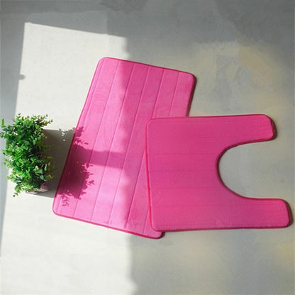 3Pcs/Set Memory Foam Bath Mat Modern Floor Anti-Slip Bathroom Rug Kitchen Carpet